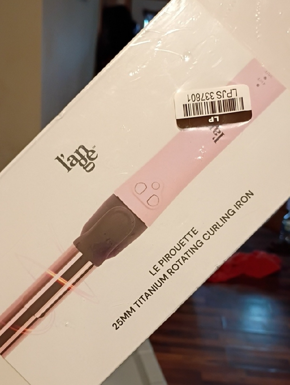l'ange Le Pirouette 25mm Titanium Rotating Curling Iron - Pink